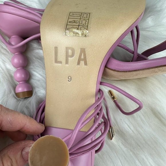 LPA Mel Lace Up Sandal in Pink - Picture 7 of 8